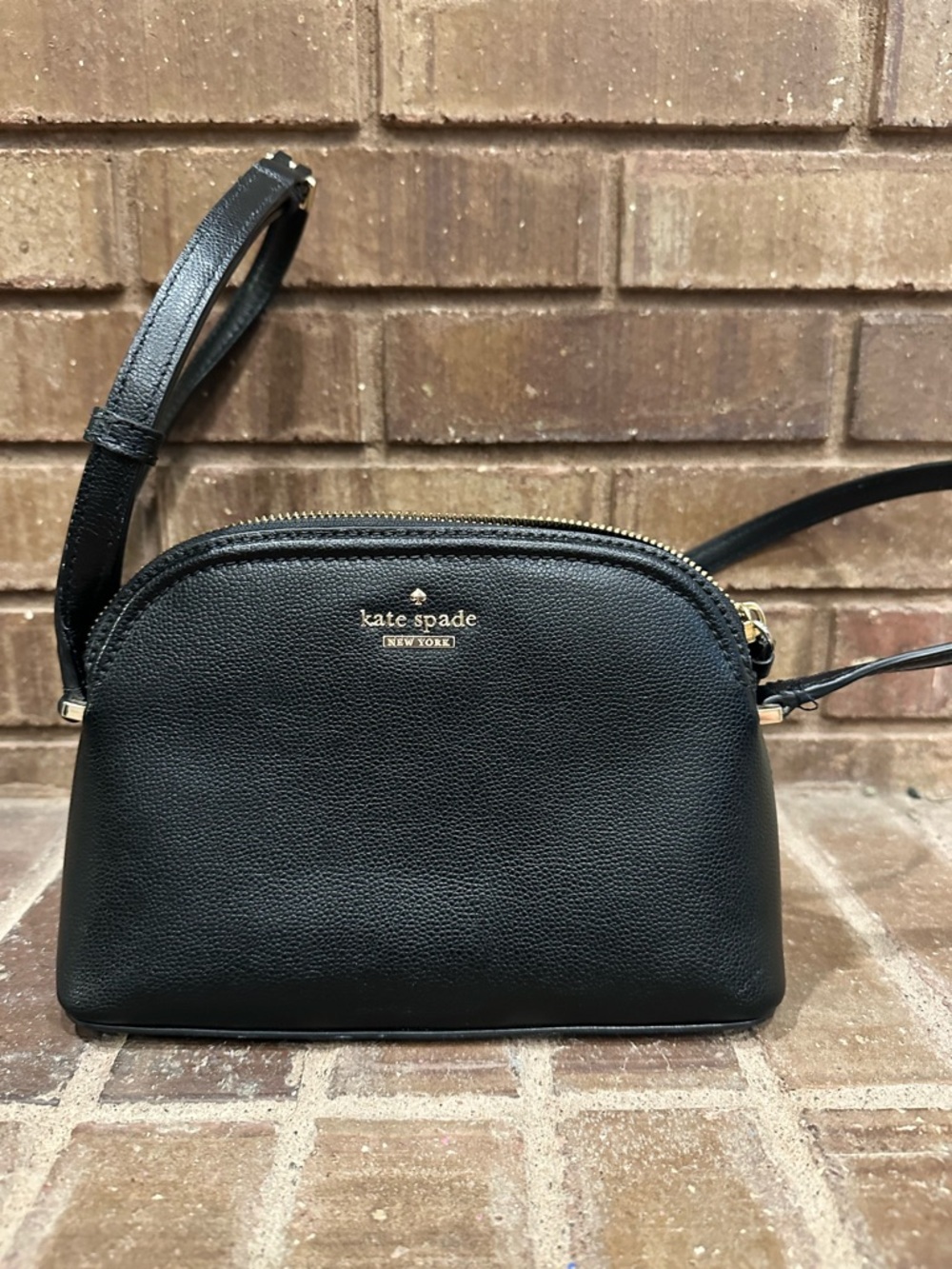 Kate Spade Black Dome Crossbody Purse - Excellent Condition - Sleek Minimalist - Picture 4 of 10